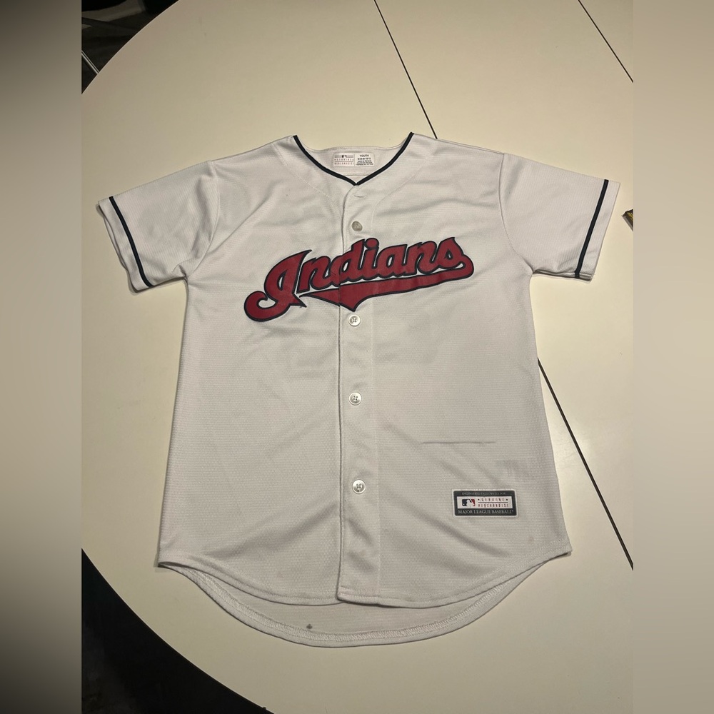 Corey Kluber Cleveland MLB Indians RHP 28 youth medium 10-12 white button down
